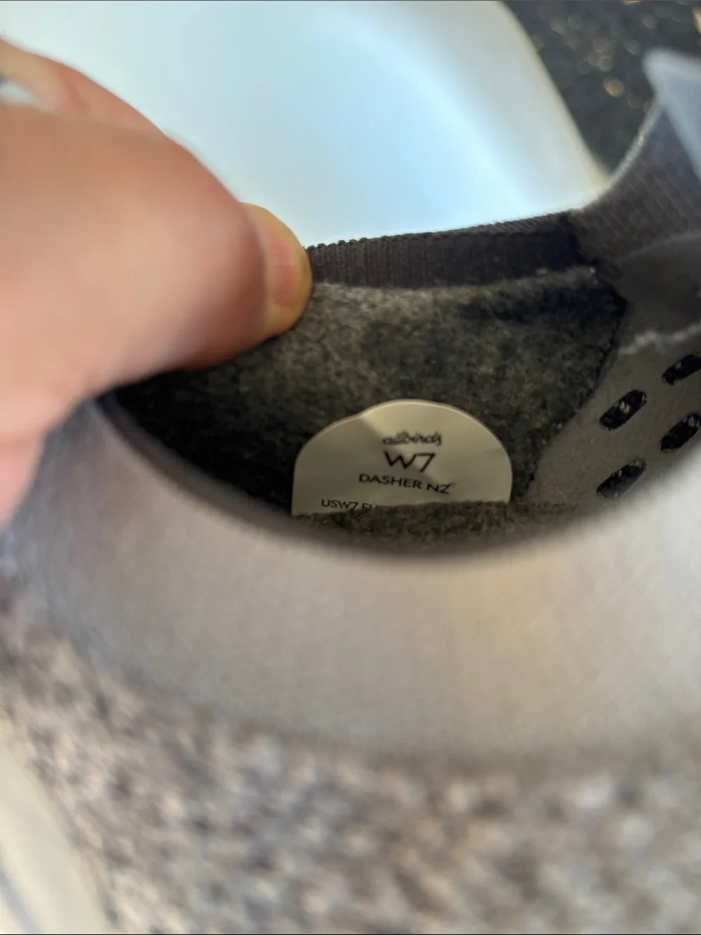 allbirds Dasher, women’s size 7, Grey Knit Slip-On Sneakers, new condition